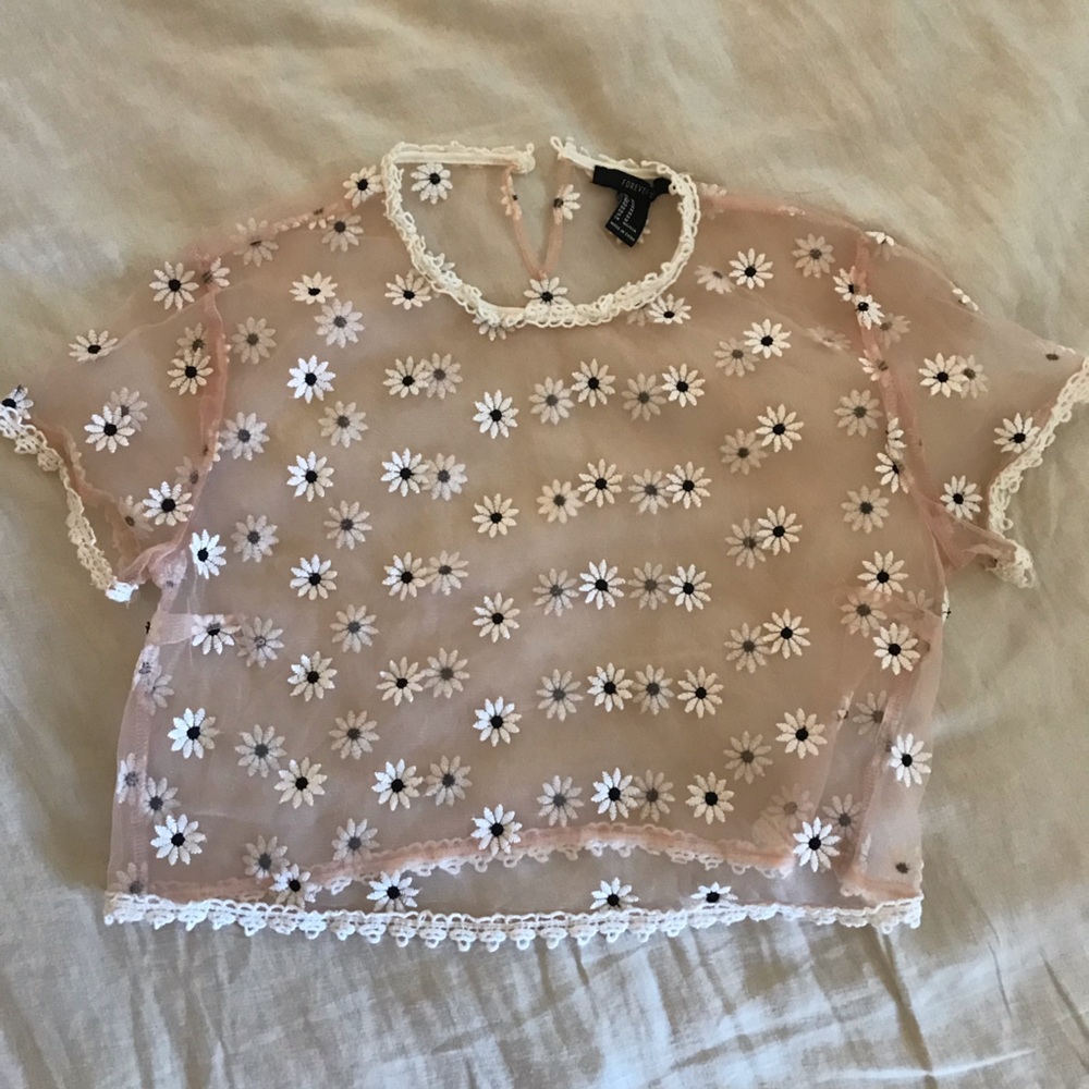 Sheer floral crop top dream